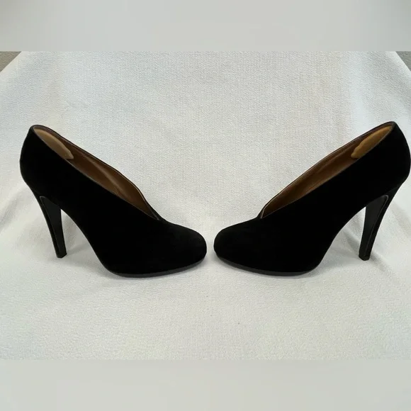 Hermes Florida Suede Black Heels 7.5 - Picture 2 of 16